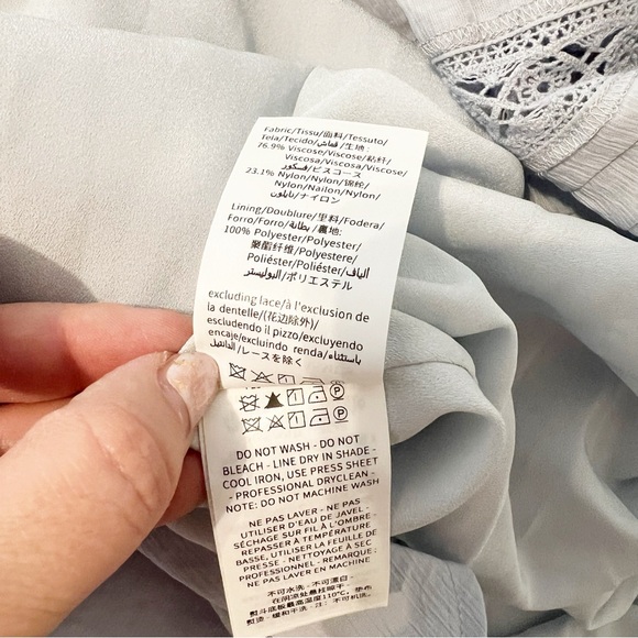 Light Blue Lace-Trim Midi Dress - Picture 5 of 6